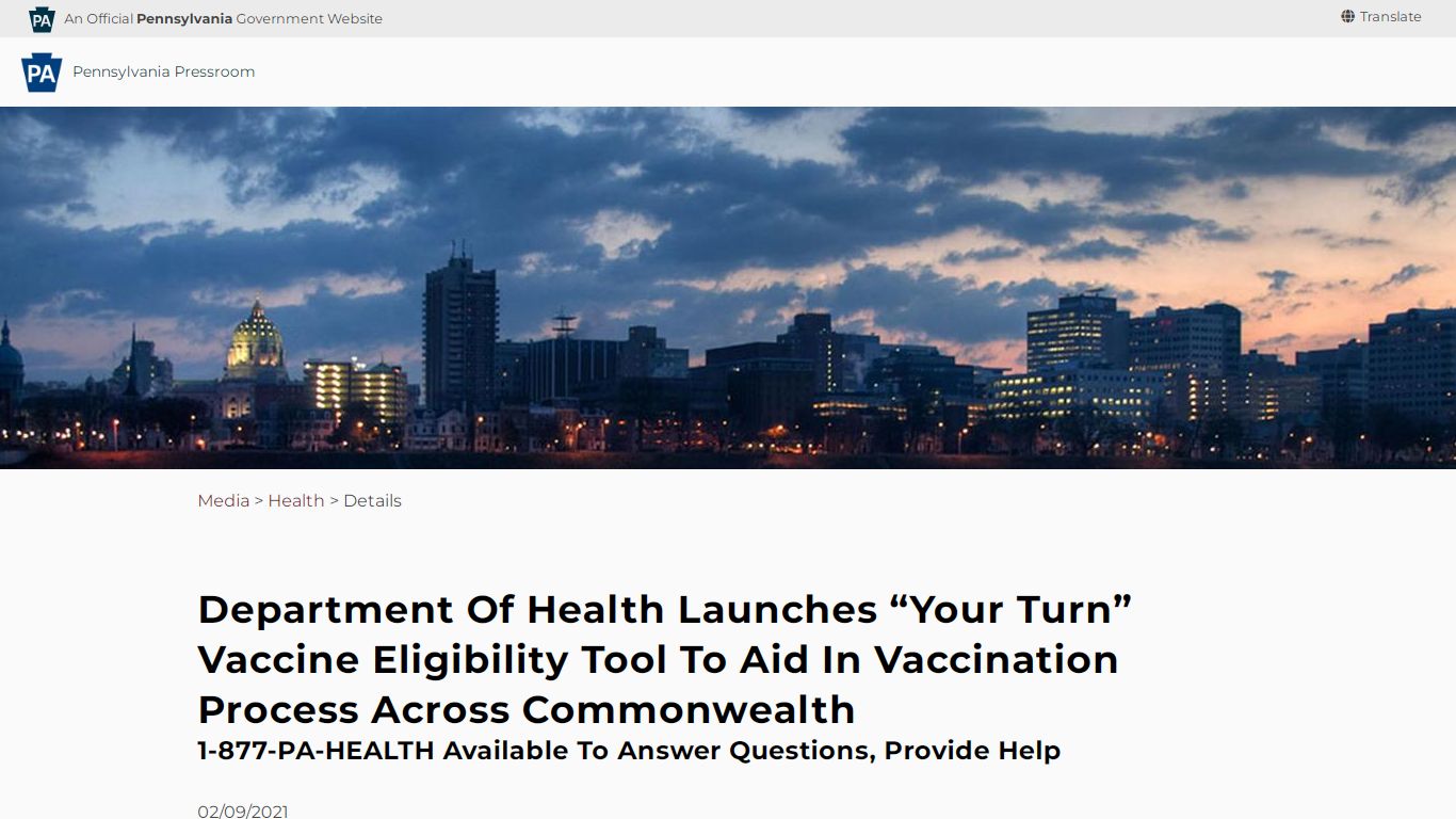 Department of Health Launches “Your Turn” Vaccine Eligibility Tool to ...