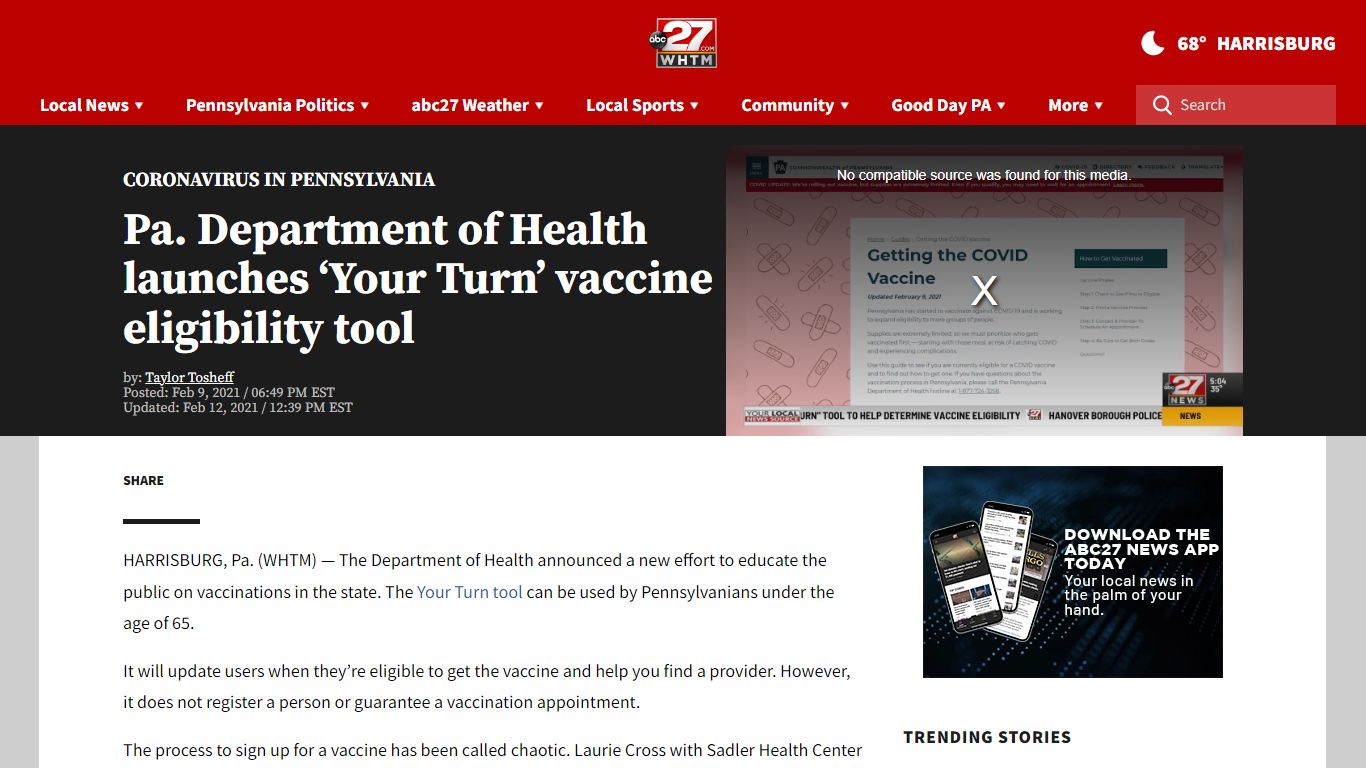 Pa. Department of Health launches 'Your Turn' vaccine ... - ABC27