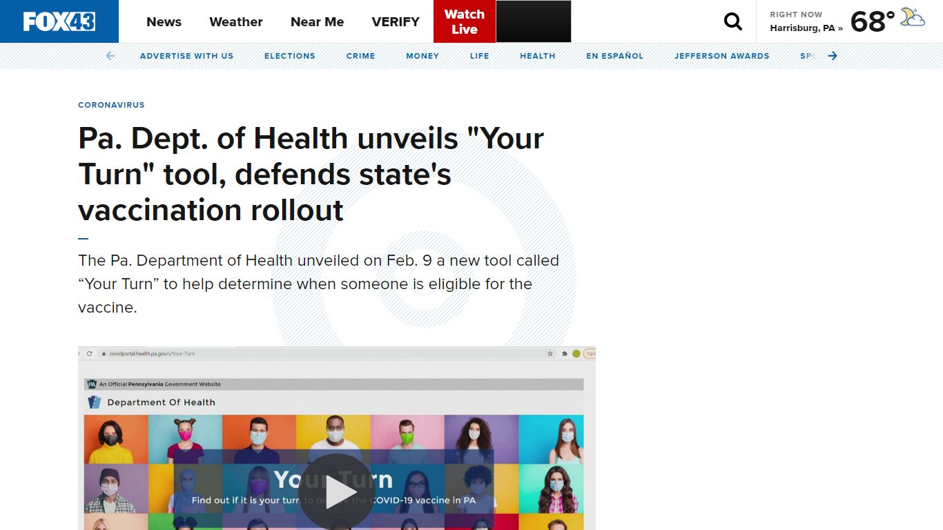 Pa. Dept. of Health unveils "Your Turn" tool, defends state's ...